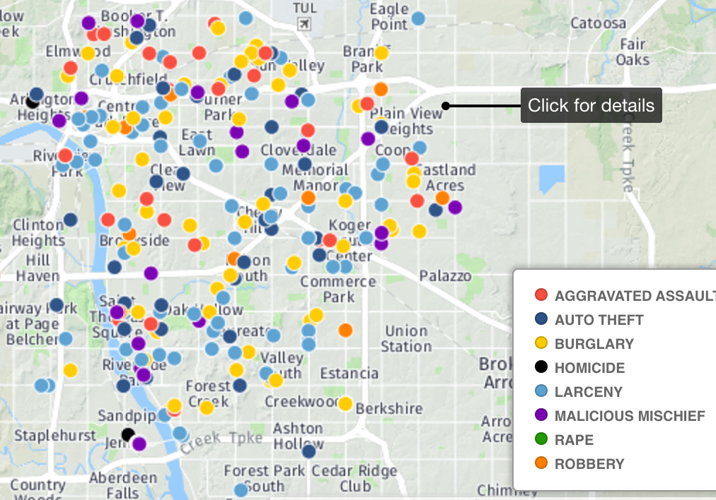 Interactive map What does a week of crime in Tulsa look like?