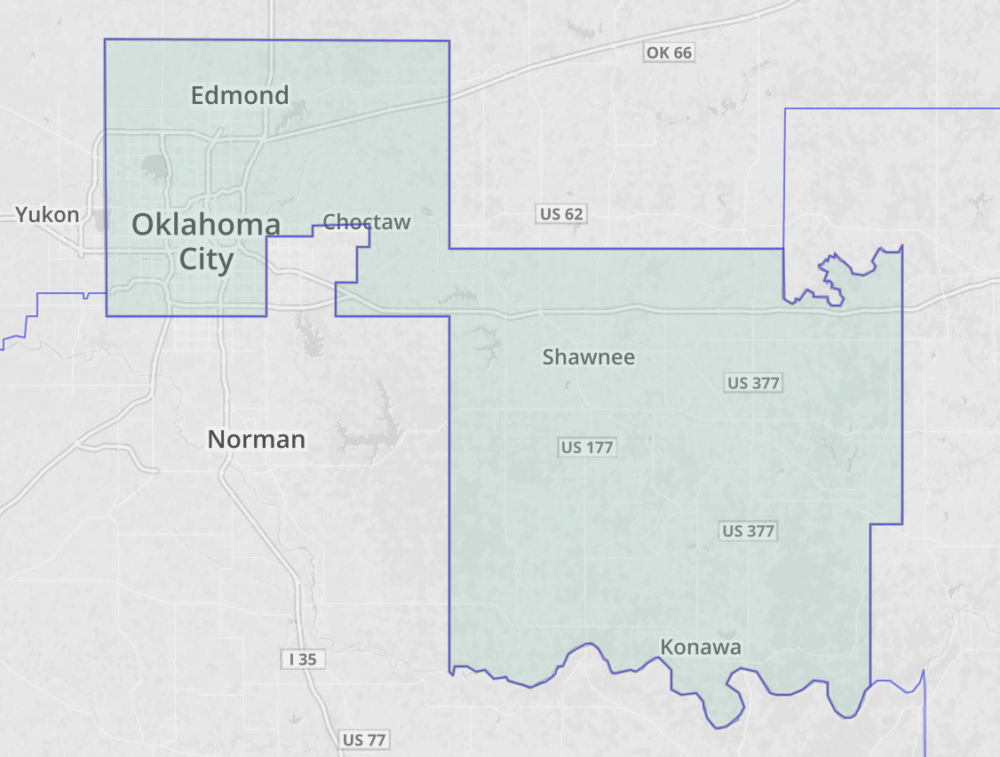 District 5 Oklahoma Map Congressional District 5 - The Frontier